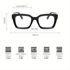 Light Blocking Glasses Clear Lens Reduce UV Glare Women Men Y2K Style