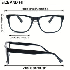 Oversized Rectangle Spring Hinge Reading Glasses with Diopters