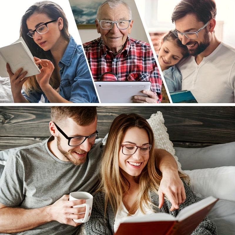 Oversized Rectangle Spring Hinge Reading Glasses with Diopters