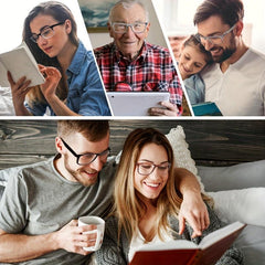 Oversized Rectangle Spring Hinge Reading Glasses with Diopters