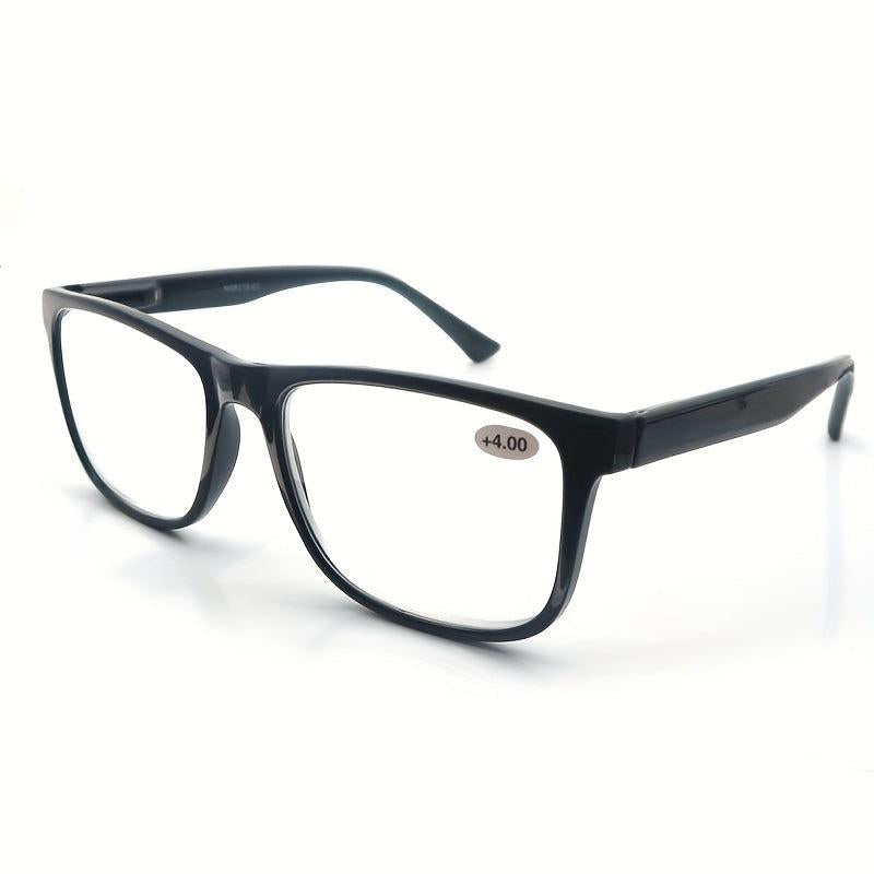 Oversized Rectangle Spring Hinge Reading Glasses with Diopters