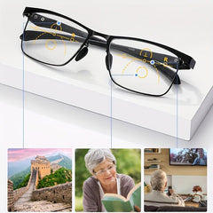 Photochromic Reading Glasses Men Anti Light Business Eyeglasses