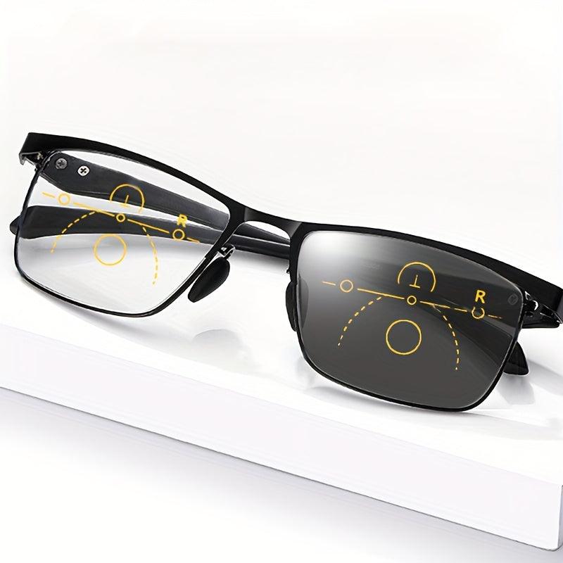 Photochromic Reading Glasses Men Anti Light Business Eyeglasses
