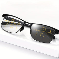 Photochromic Reading Glasses Men Anti Light Business Eyeglasses