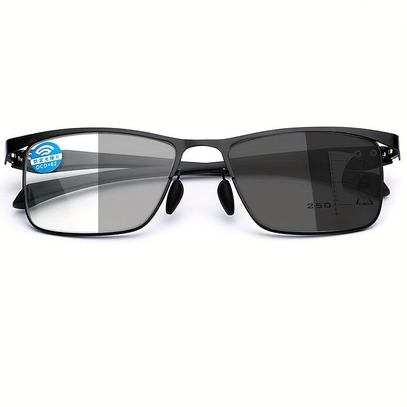 Photochromic Reading Glasses Men Anti Light Business Eyeglasses