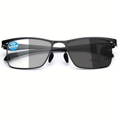 Photochromic Reading Glasses Men Anti Light Business Eyeglasses