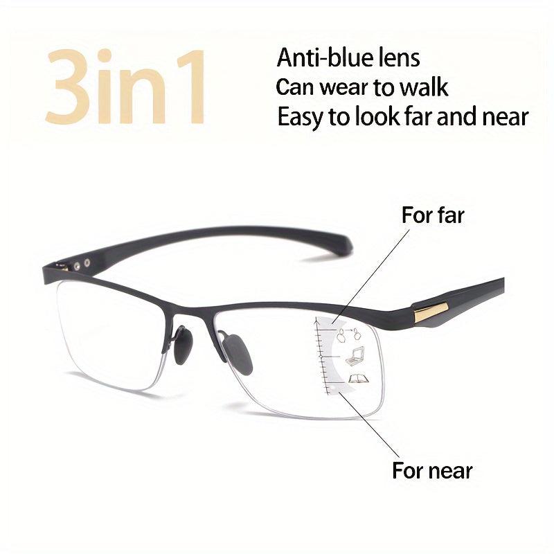 Metal Half Rim Progressive Lens Eyeglasses