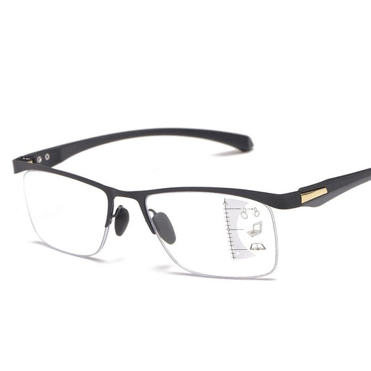 Metal Half Rim Progressive Lens Eyeglasses