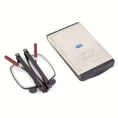 Portable Folding Reading Glasses Anti Light Ultra Thin Glasses Case 1.5