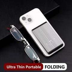 Portable Folding Reading Glasses Anti Light Ultra Thin Glasses Case 1.5