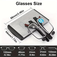 Portable Folding Reading Glasses Anti Light Ultra Thin Glasses Case 1.5