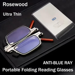 Portable Folding Reading Glasses Anti Light Ultra Thin Glasses Case 1.5