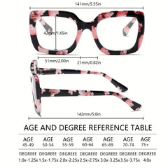 Retro Square Women's Reading Glasses Blackout Spring Hinge
