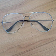 Clear Aviator Glasses Classic Metal Frame Light Blocking Flat Mirror