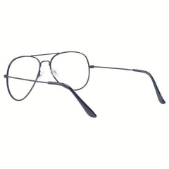 Clear Aviator Glasses Classic Metal Frame Light Blocking Flat Mirror