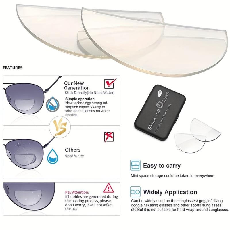Stick on Bifocal Lenses Liquid Silicone 125 to 300