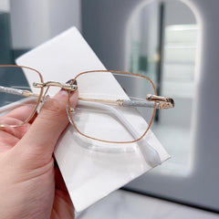 Glitter Rimless Reading Glasses Anti-Eyestrain Clear Lens for Women Men