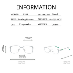 Metal Full Rim Presbyopia Eyeglasses +1.0 to +4.0 Reading Glasses