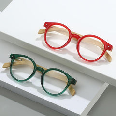 Round Bamboo Temples Presbyopia Reading Glasses Unisex Men Women Sunglasses