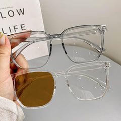 Men's Photochromic Light Blocking Square Frame Glasses
