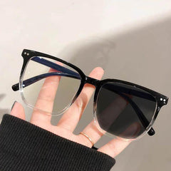 Men's Photochromic Light Blocking Square Frame Glasses