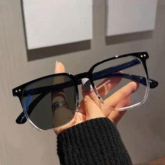 Men's Photochromic Light Blocking Square Frame Glasses