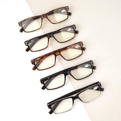 5 Pack Reading Glasses Classic Anti-Blue Light Readers Spring Hinge Eyewear