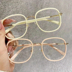 Metal Squared Frame Presbyopia Corrective Eyeglasses 1.0-4.0 Reading Glasses