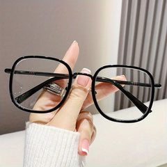 Metal Squared Frame Presbyopia Corrective Eyeglasses 1.0-4.0 Reading Glasses