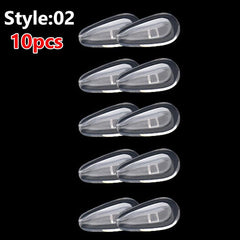 10pcs Soft Silicone Air Cushion Oval Nose Pads for Eyeglasses