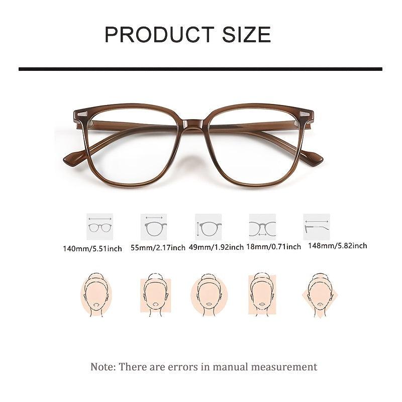Women's Olive Green Square Glasses with Case