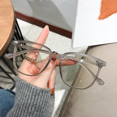 Women's Olive Green Square Glasses with Case