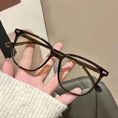 Women's Olive Green Square Glasses with Case