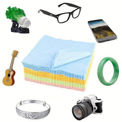 20pcs Colorful Microfiber Cleaning Cloths for Eyeglasses, Cameras, Laptops