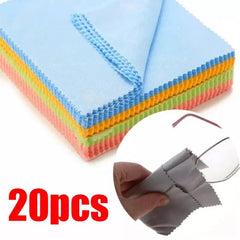 20pcs Colorful Microfiber Cleaning Cloths for Eyeglasses, Cameras, Laptops