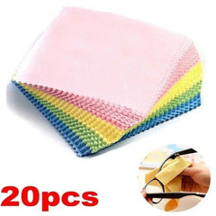 20pcs Colorful Microfiber Cleaning Cloths for Eyeglasses, Cameras, Laptops