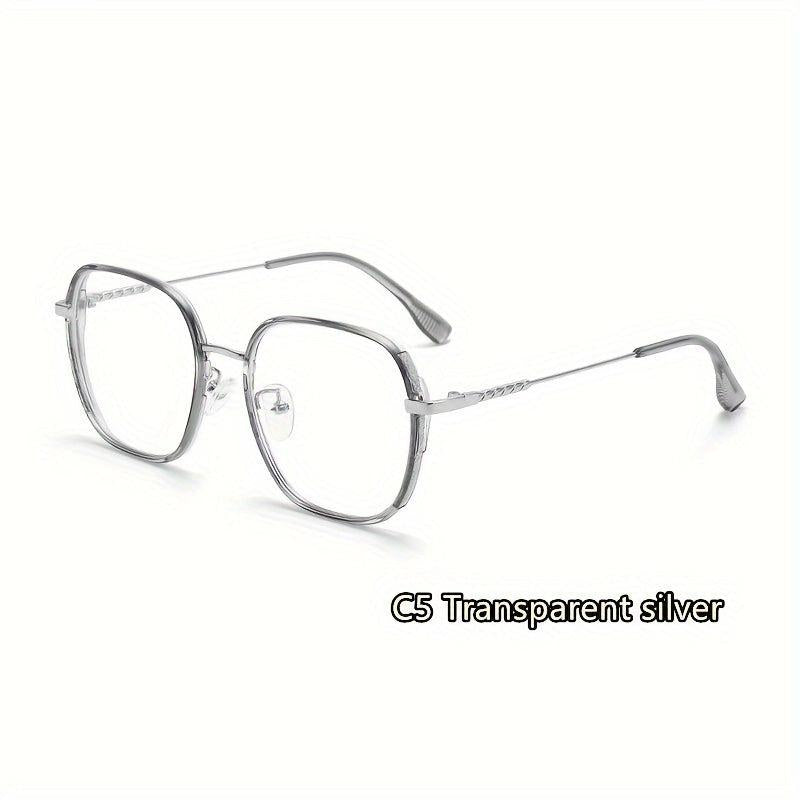 Retro Polygon Metal Blocking Glasses for Computer Reading