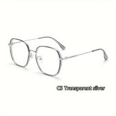 Retro Polygon Metal Blocking Glasses for Computer Reading