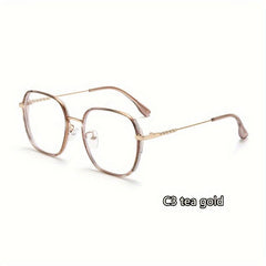 Retro Polygon Metal Blocking Glasses for Computer Reading