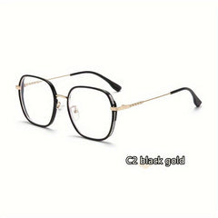 Retro Polygon Metal Blocking Glasses for Computer Reading