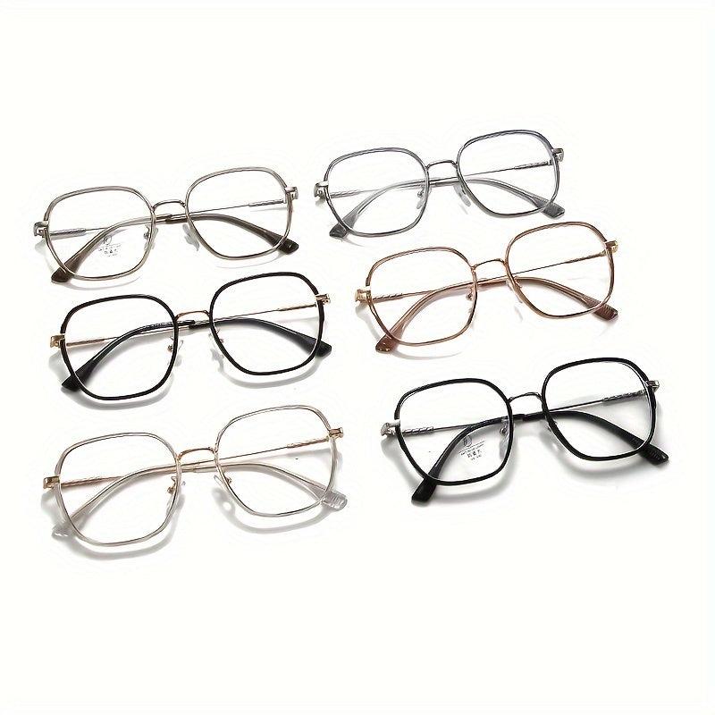 Retro Polygon Metal Blocking Glasses for Computer Reading