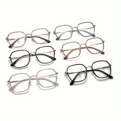 Retro Polygon Metal Blocking Glasses for Computer Reading