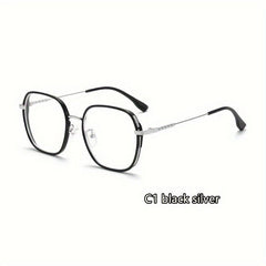 Retro Polygon Metal Blocking Glasses for Computer Reading