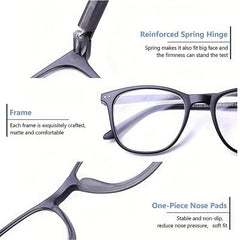 Matte Square Reading Glasses for Men & Women