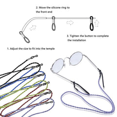 5pcs Leather Eyeglass Straps Non Slip Spectacles Cord Retainer Lanyard