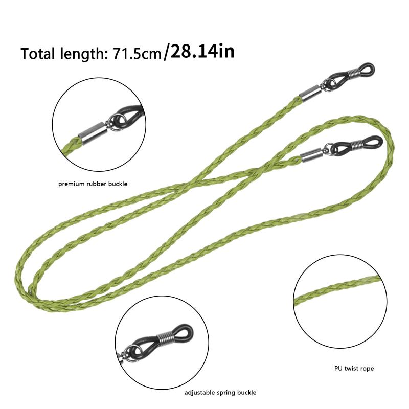 5pcs Leather Eyeglass Straps Non Slip Spectacles Cord Retainer Lanyard