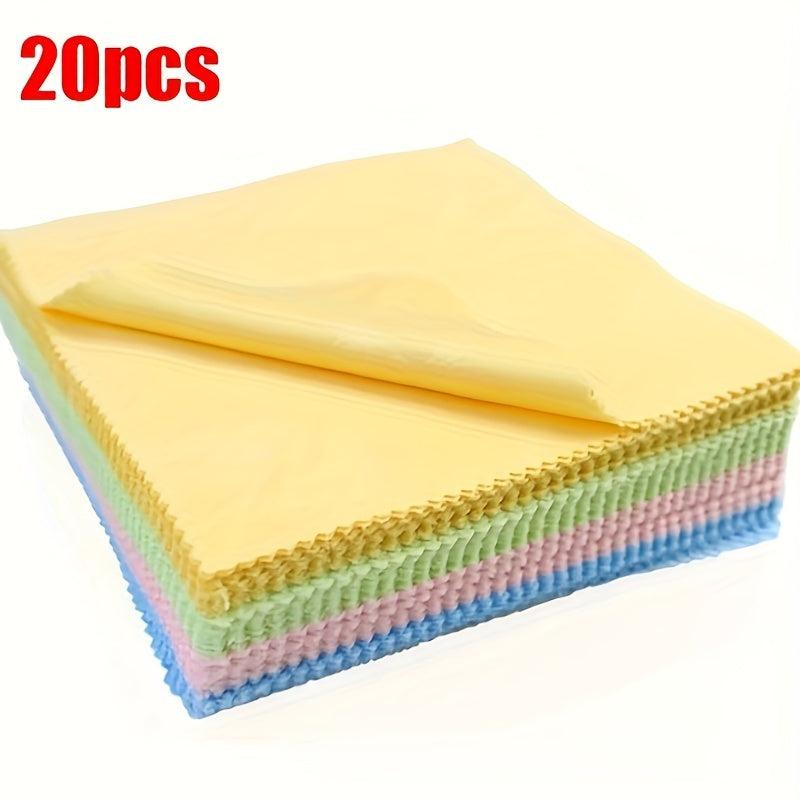 20pcs Microfiber Eyewear Cloth Cleaning Cloths for Glasses Camera Lenses Silverw