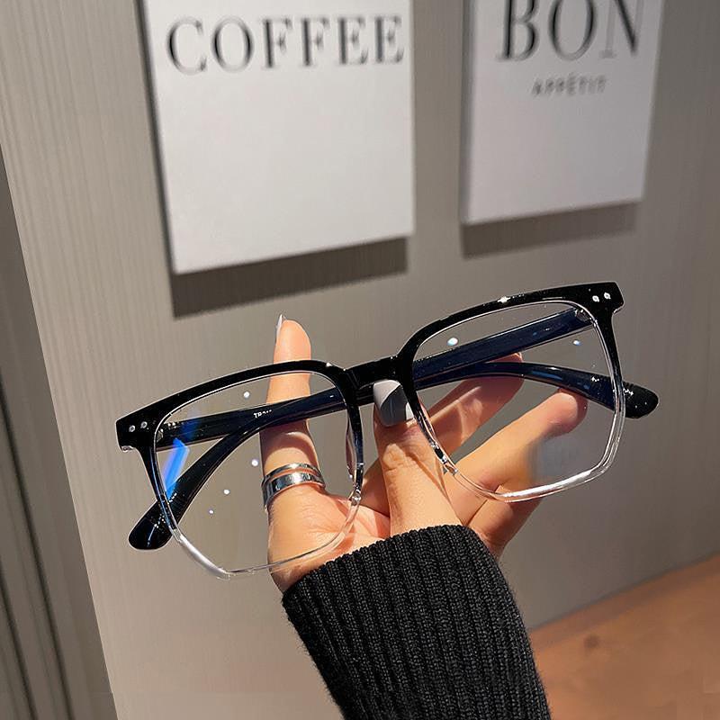 Light Blocking Square Glasses Men Women Clear Lens