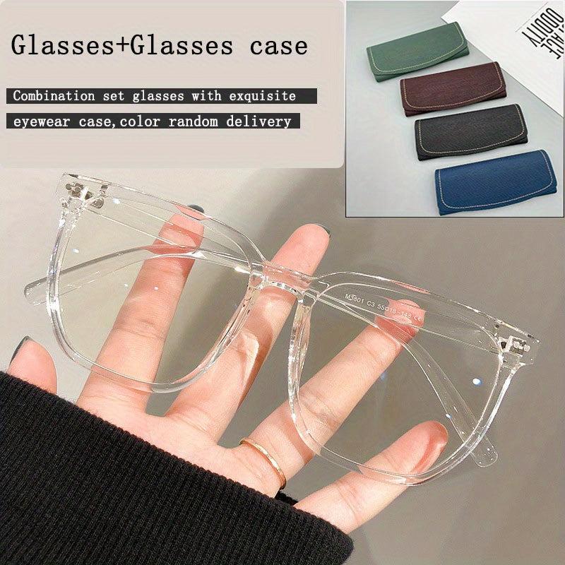 Light Blocking Square Glasses Men Women Clear Lens