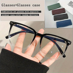 Light Blocking Square Glasses Men Women Clear Lens